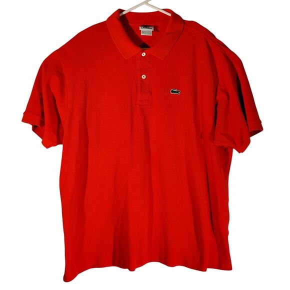 Lacoste polo shirt mens 2XL XXL 8 red short sleeve gator logo cotton 5191L - Picture 1 of 8